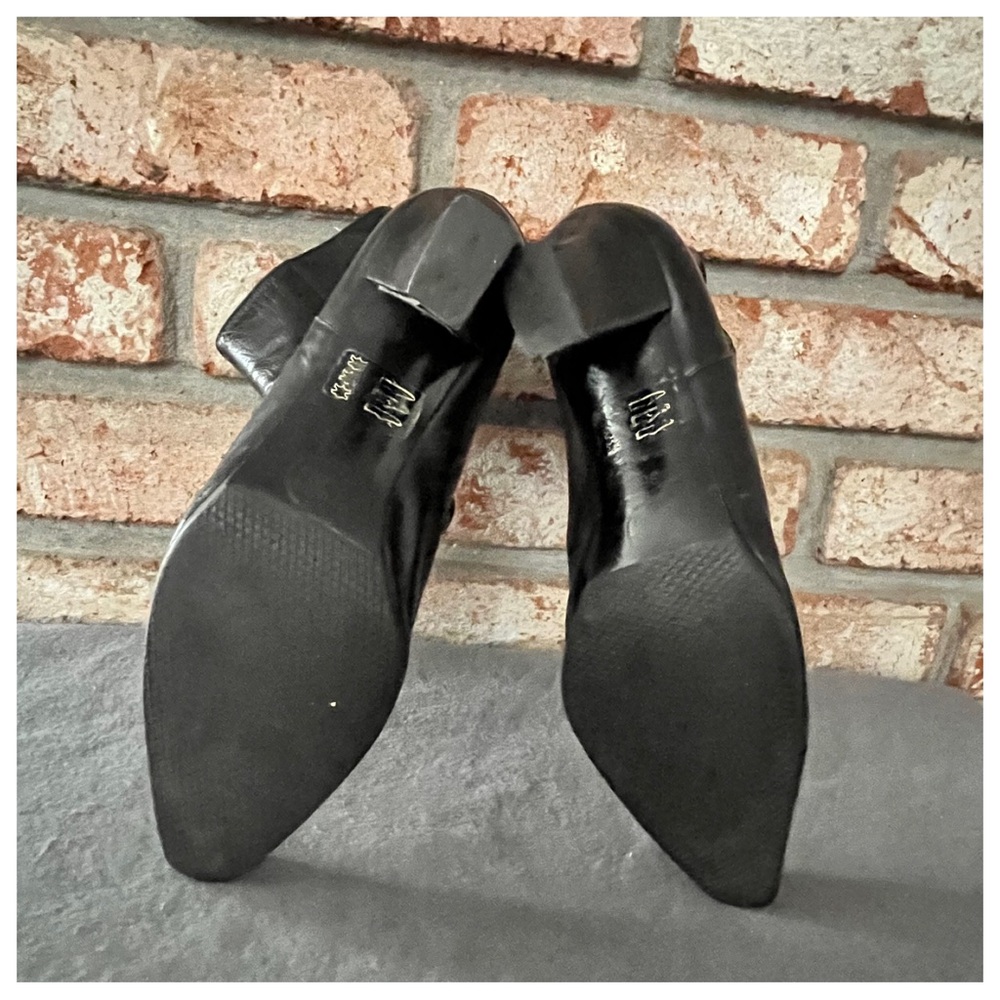 Authentic Chanel Women Leather Square Toe Zip Up Ankle Black Boots Size 36.5 - Picture 5 of 11